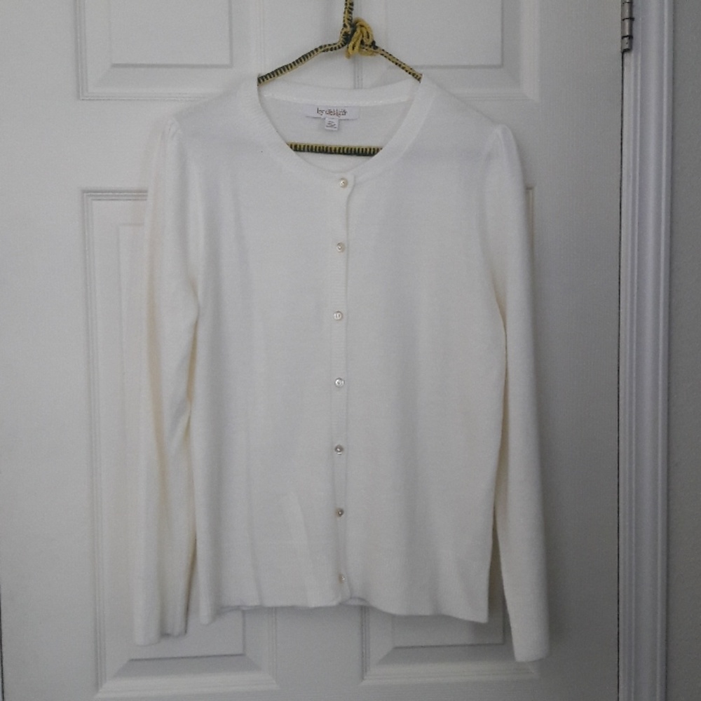 white cardigan